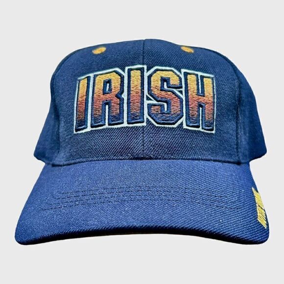 Vtg. PUMA Notre Dame Fighting Irish Unisex Blue Adjustable Embroidered hat NWOT - Picture 1 of 4